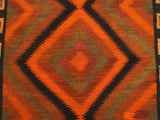 handmade Geometric Kilim Rust Brown Hand-Woven RUNNER 100% WOOL area rug