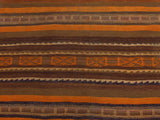 handmade Geometric Kilim Orange Brown Hand-Woven RUNNER 100% WOOL area rug