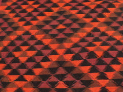 handmade Geometric Kilim Red Orange Hand-Woven RUNNER 100% WOOL area rug
