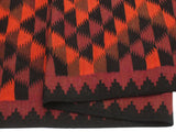 handmade Geometric Kilim Red Orange Hand-Woven RUNNER 100% WOOL area rug