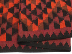 handmade Geometric Kilim Red Orange Hand-Woven RUNNER 100% WOOL area rug