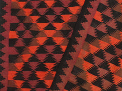 handmade Geometric Kilim Red Orange Hand-Woven RUNNER 100% WOOL area rug