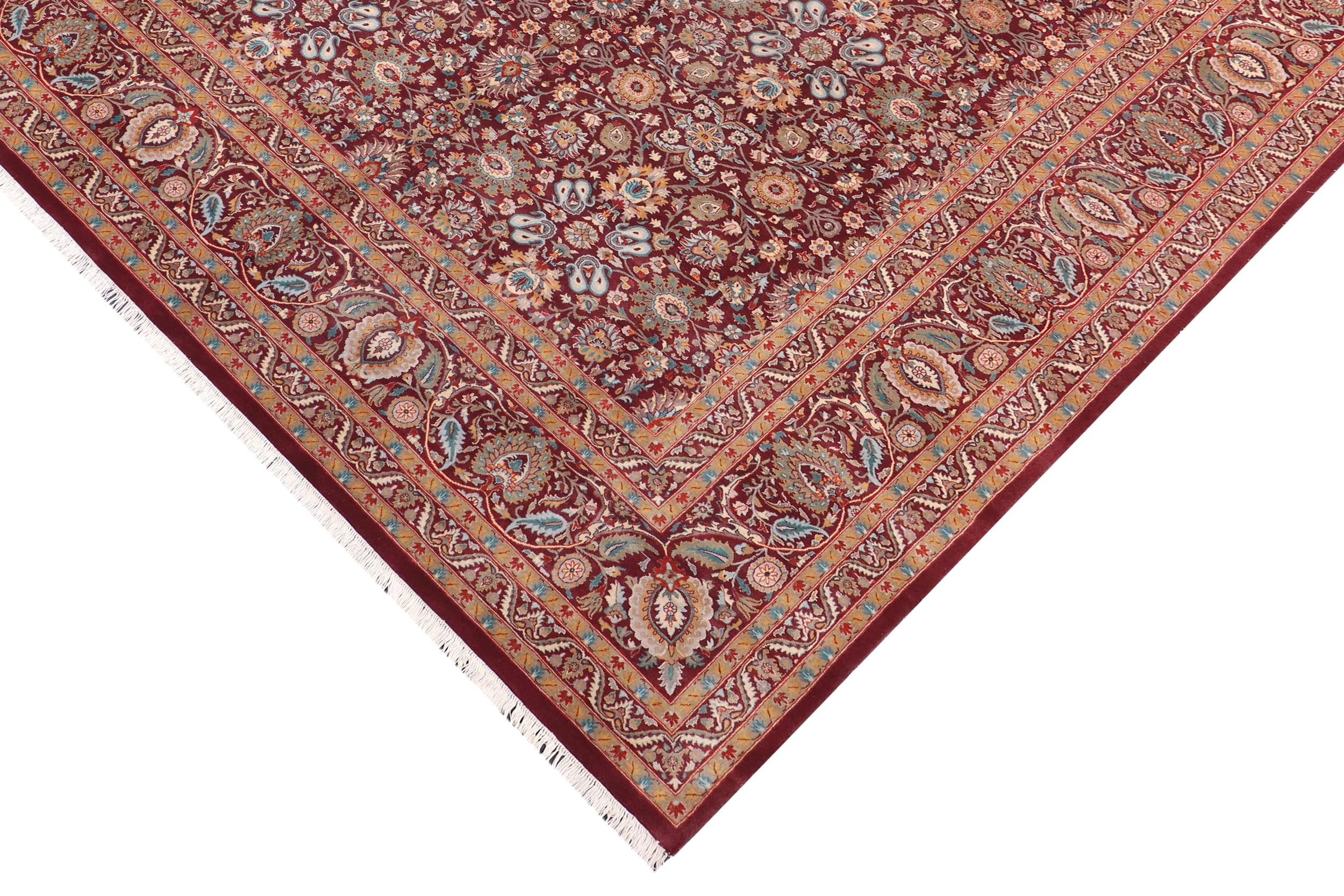 handmade Transitional New Asif Aubergine Beige Hand Knotted RECTANGLE 100% WOOL area rug 10x14