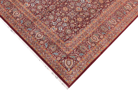 handmade Transitional New Asif Aubergine Beige Hand Knotted RECTANGLE 100% WOOL area rug 10x14