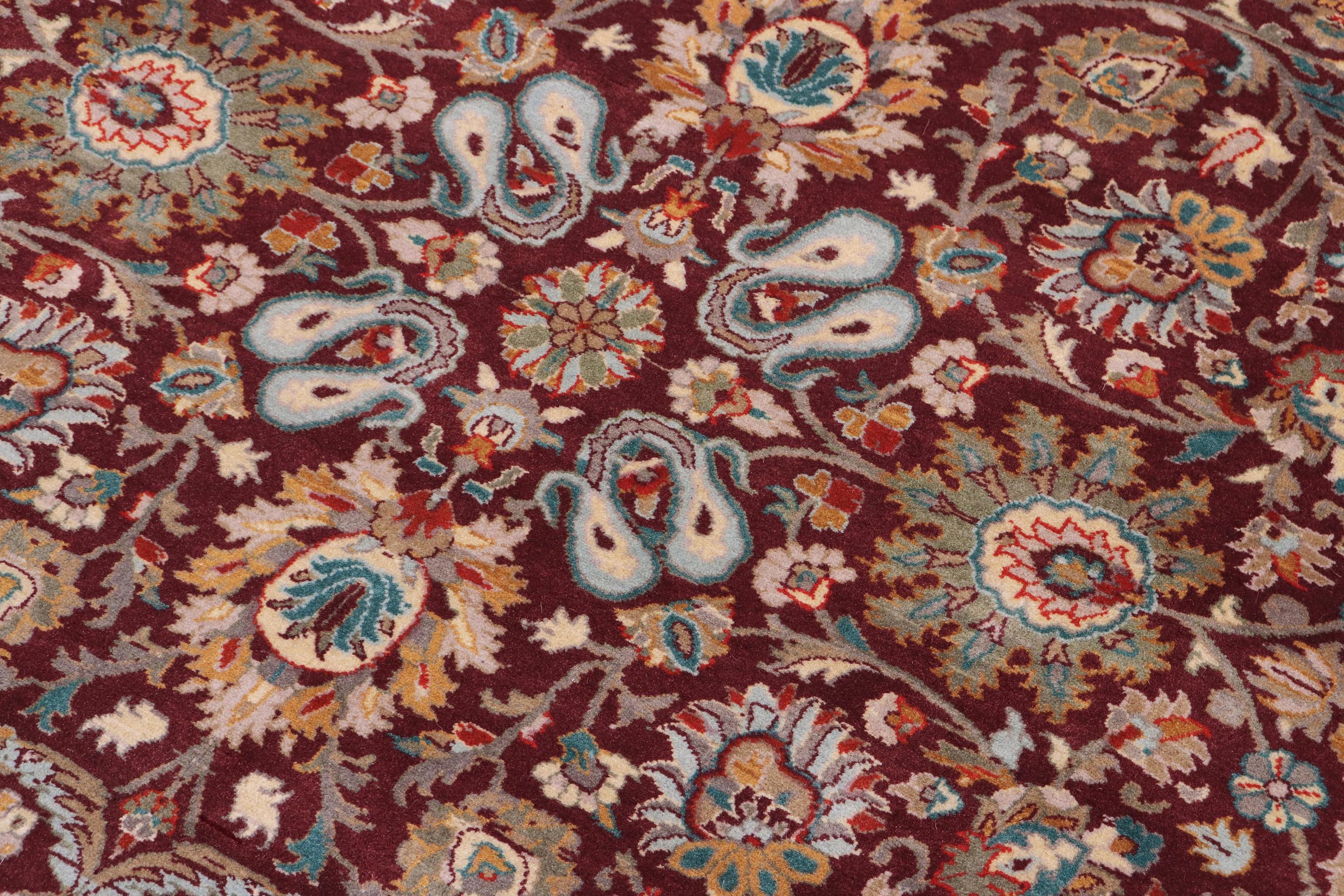 handmade Transitional New Asif Aubergine Beige Hand Knotted RECTANGLE 100% WOOL area rug 10x14