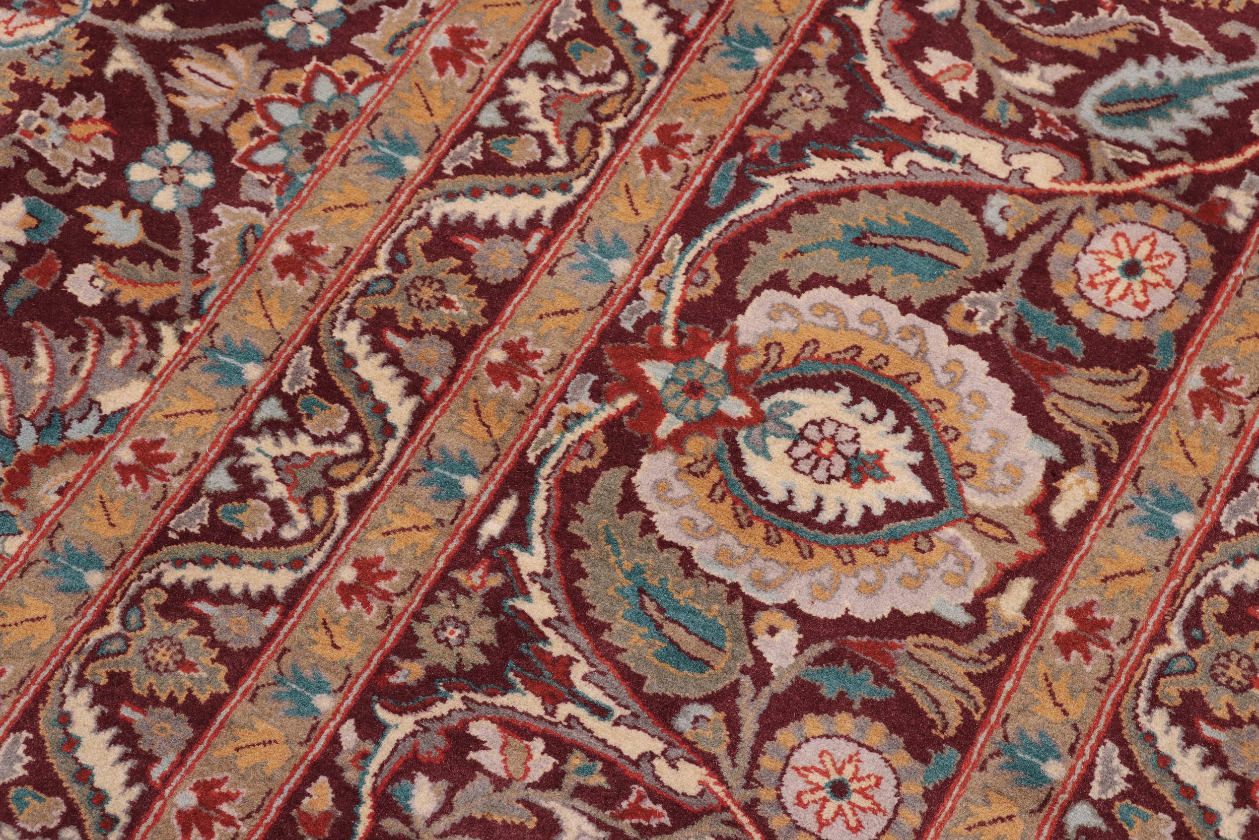 handmade Transitional New Asif Aubergine Beige Hand Knotted RECTANGLE 100% WOOL area rug 10x14