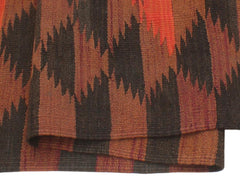 handmade Geometric Kilim Red Orange Hand-Woven RUNNER 100% WOOL area rug