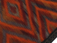 handmade Geometric Kilim Rust Brown Hand-Woven RUNNER 100% WOOL area rug