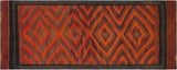 handmade Geometric Kilim Rust Brown Hand-Woven RUNNER 100% WOOL area rug
