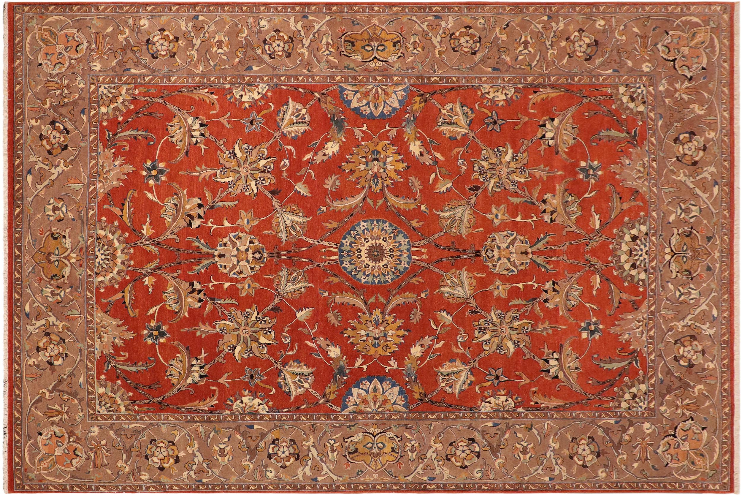 handmade Traditional Design Rust Lt. Brown Hand Knotted RECTANGLE 100% WOOL area rug 10' x 14'