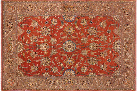 handmade Traditional Design Rust Lt. Brown Hand Knotted RECTANGLE 100% WOOL area rug 10' x 14'