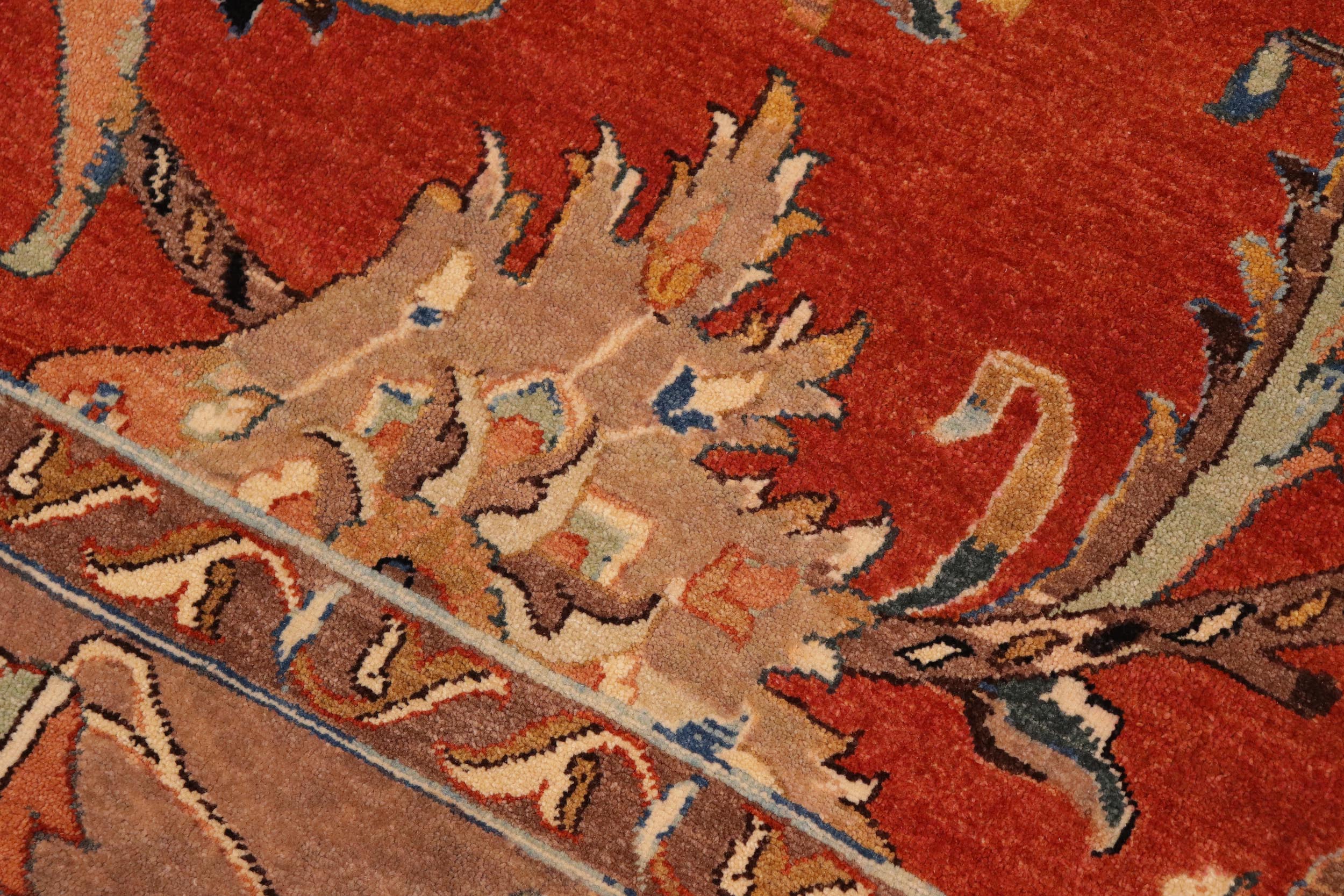 handmade Traditional Design Rust Lt. Brown Hand Knotted RECTANGLE 100% WOOL area rug 10' x 14'
