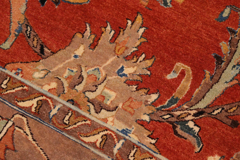 handmade Traditional Design Rust Lt. Brown Hand Knotted RECTANGLE 100% WOOL area rug 10' x 14'