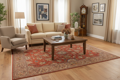 handmade Traditional Design Rust Lt. Brown Hand Knotted RECTANGLE 100% WOOL area rug 10'X14'