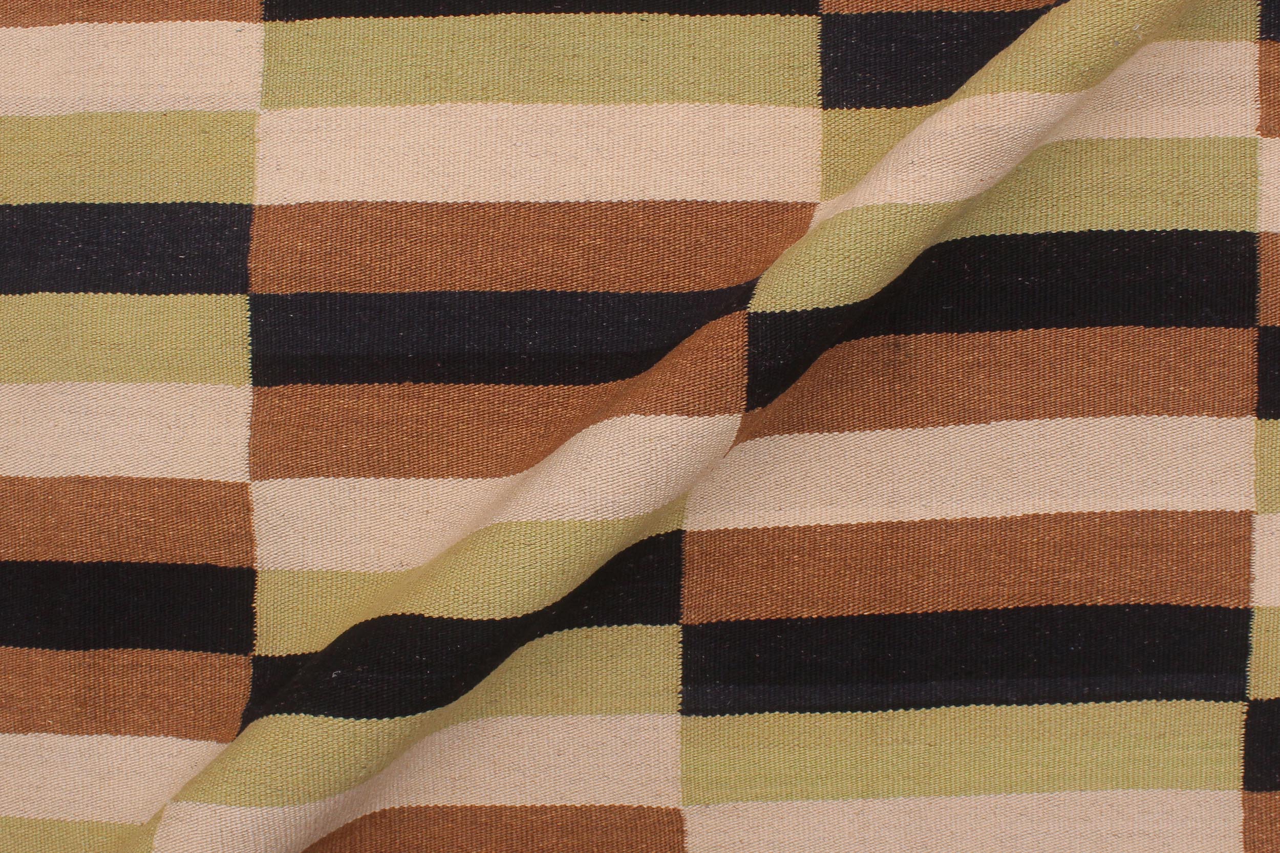 handmade Modern Kilim Beige Brown Hand-Woven RECTANGLE 100% WOOL area rug 8x11