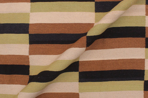 handmade Modern Kilim Beige Brown Hand-Woven RECTANGLE 100% WOOL area rug 8x11