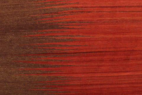 handmade Modern Kilim Brown Red Hand-Woven RECTANGLE 100% WOOL area rug 8x10