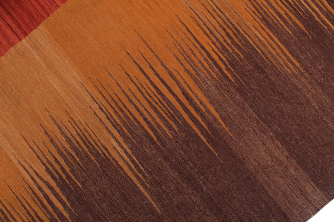 handmade Modern Kilim Brown Red Hand-Woven RECTANGLE 100% WOOL area rug 8x10