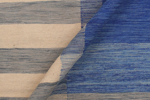 handmade Modern Kilim Beige Blue Hand-Woven RECTANGLE 100% WOOL area rug 9x10