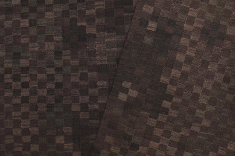 handmade Modern Kilim Black Brown Hand-Woven RECTANGLE 100% WOOL area rug 6 x 8