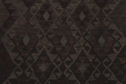 handmade Modern Kilim Black Gray Hand-Woven RECTANGLE 100% WOOL area rug 5 x 8