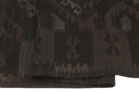 handmade Modern Kilim Black Blue Hand-Woven RECTANGLE 100% WOOL area rug 5 x 8