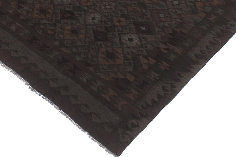 handmade Modern Kilim Charcoal Blue Hand-Woven RECTANGLE 100% WOOL area rug 6 x 7