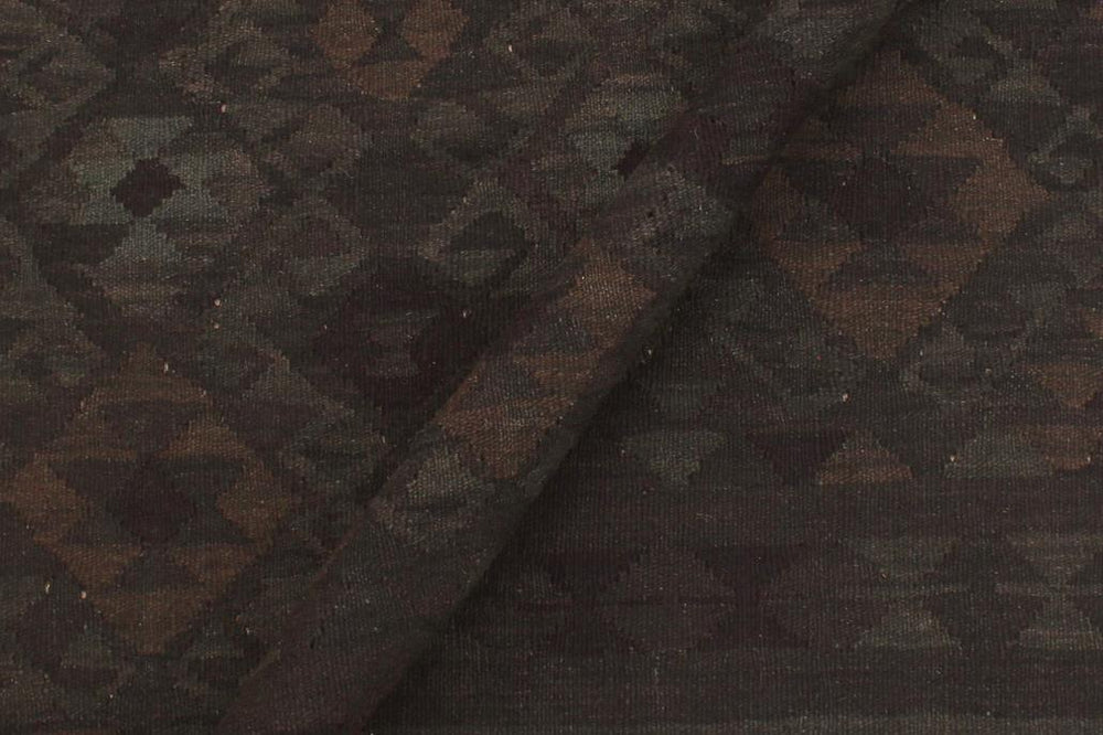 Flat Weave Kilim Antique Navaho Vintage handmade Geometric Kilim Charcoal Blue Hand-Woven Rectangle 100% Wool Area Rug 6x7 