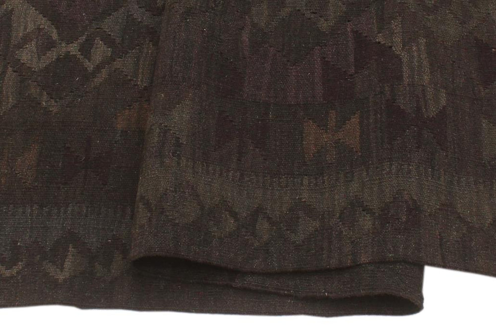 Flat Weave Kilim Antique Navaho Vintage handmade Geometric Kilim Charcoal Blue Hand-Woven Rectangle 100% Wool Area Rug 6x7 