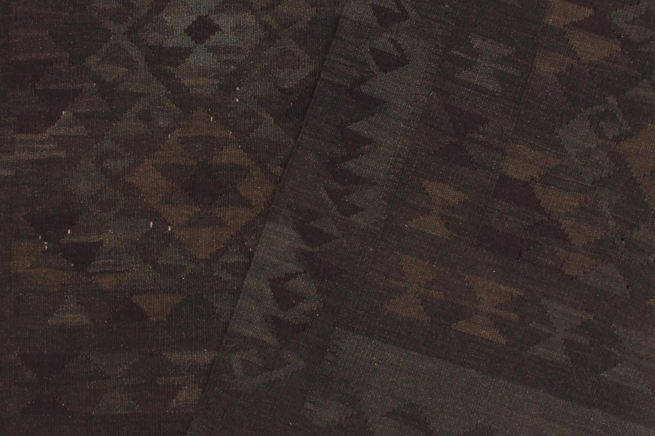 handmade Modern Kilim Charcoal Blue Hand-Woven RECTANGLE 100% WOOL area rug 6 x 7