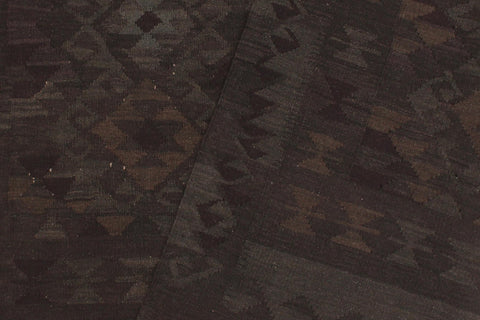 handmade Modern Kilim Charcoal Blue Hand-Woven RECTANGLE 100% WOOL area rug 6 x 7