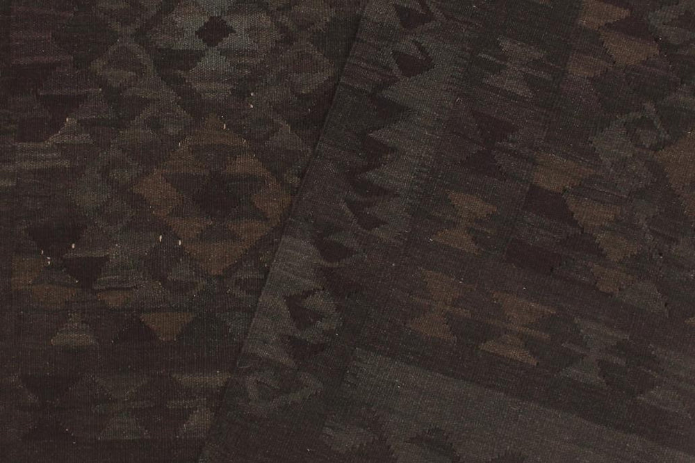 Flat Weave Kilim Antique Navaho Vintage handmade Geometric Kilim Charcoal Blue Hand-Woven Rectangle 100% Wool Area Rug 6x7 