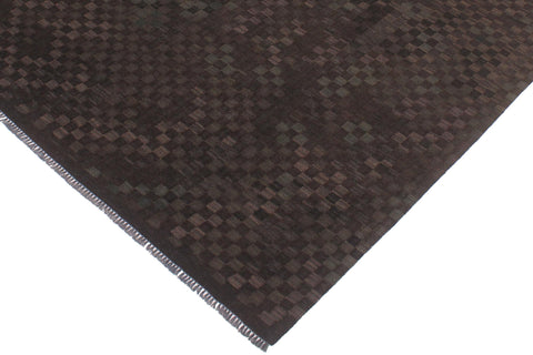 handmade Modern Kilim Brown Green Hand-Woven RECTANGLE 100% WOOL area rug 6 x 8