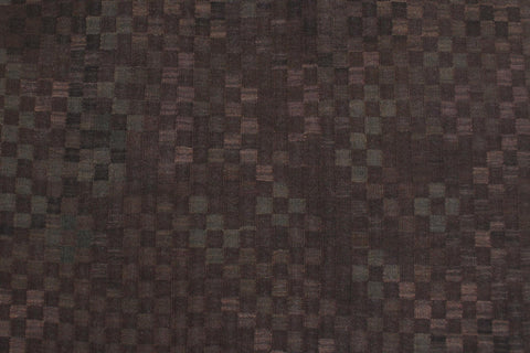 handmade Modern Kilim Brown Green Hand-Woven RECTANGLE 100% WOOL area rug 6 x 8