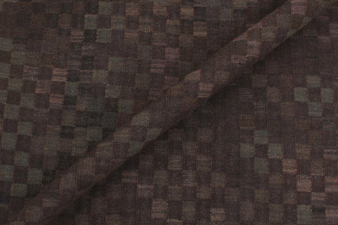 handmade Modern Kilim Brown Green Hand-Woven RECTANGLE 100% WOOL area rug 6 x 8