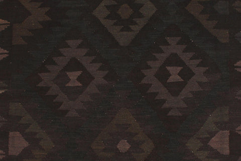 handmade Modern Kilim Black Blue Hand-Woven RECTANGLE 100% WOOL area rug 5 x 7