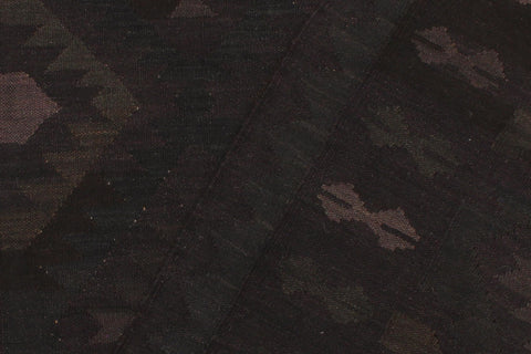 handmade Modern Kilim Black Blue Hand-Woven RECTANGLE 100% WOOL area rug 5 x 7