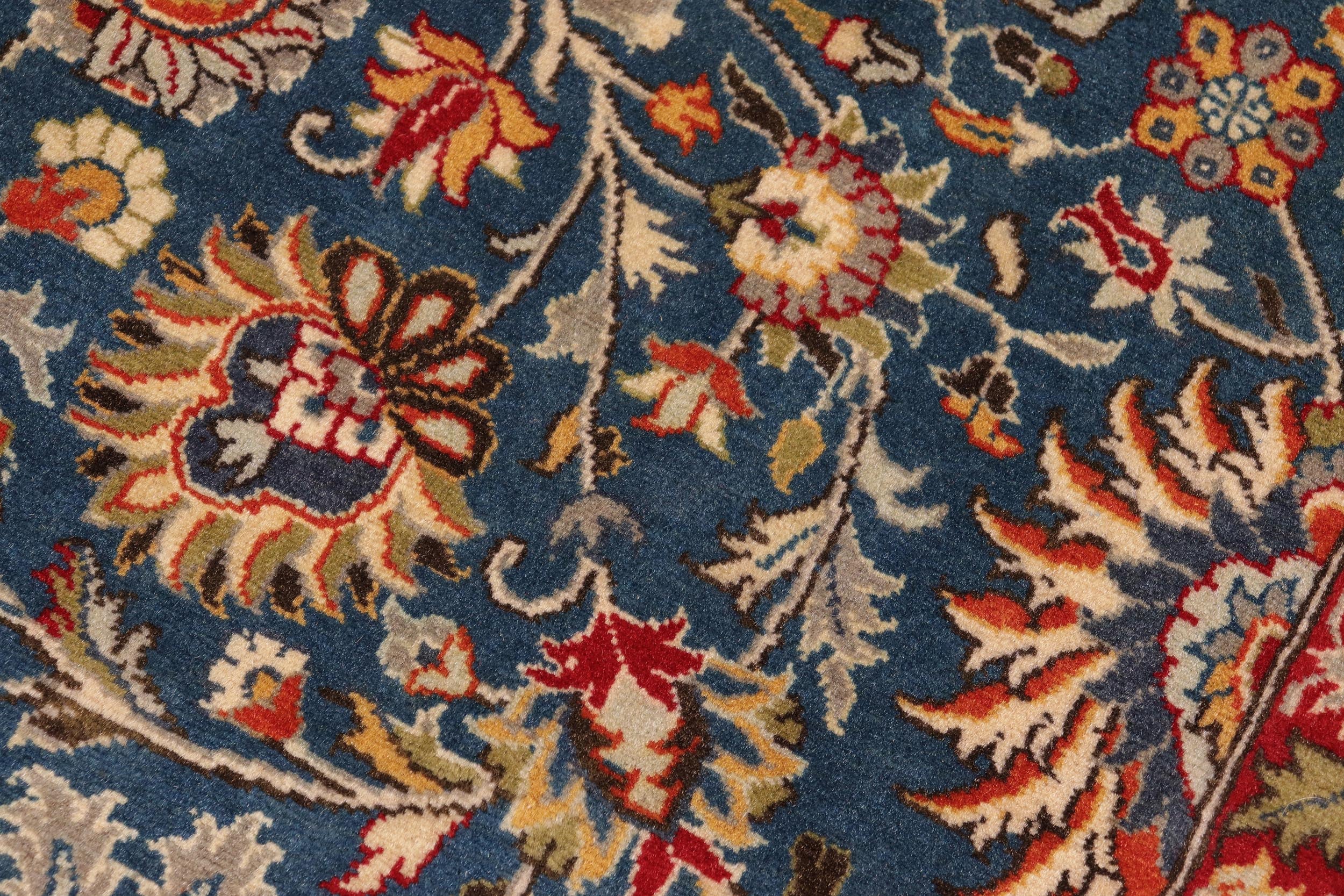 handmade Transitional New Asif Blue Red Hand Knotted RECTANGLE 100% WOOL area rug 10x14