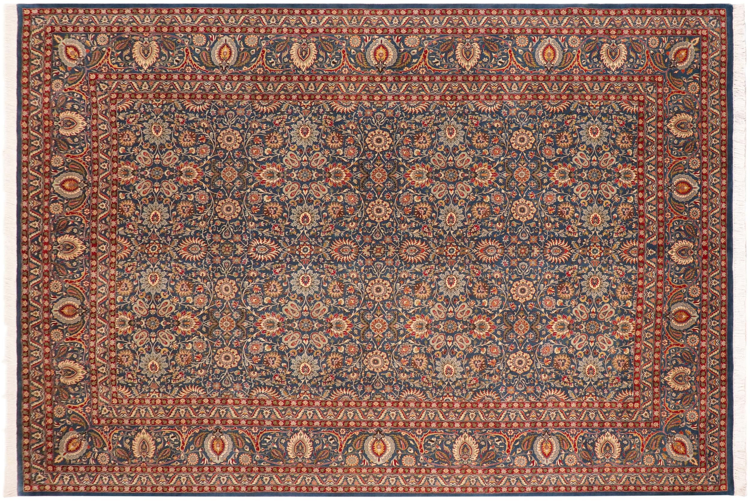 handmade Transitional New Asif Blue Red Hand Knotted RECTANGLE 100% WOOL area rug 10x14