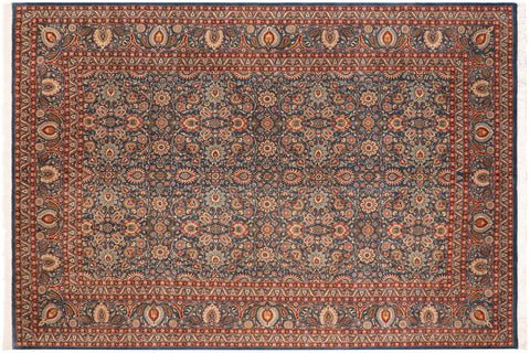 handmade Transitional New Asif Blue Red Hand Knotted RECTANGLE 100% WOOL area rug 10x14