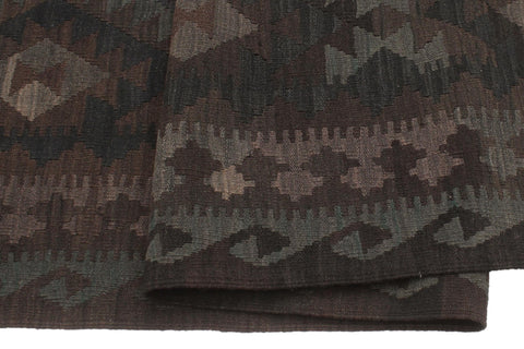 handmade Modern Kilim Blue Brown Hand-Woven RECTANGLE 100% WOOL area rug 6 x 10