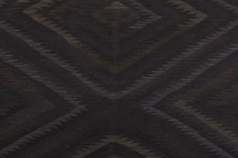 handmade Modern Kilim Black Blue Hand-Woven RECTANGLE 100% WOOL area rug 6 x 8