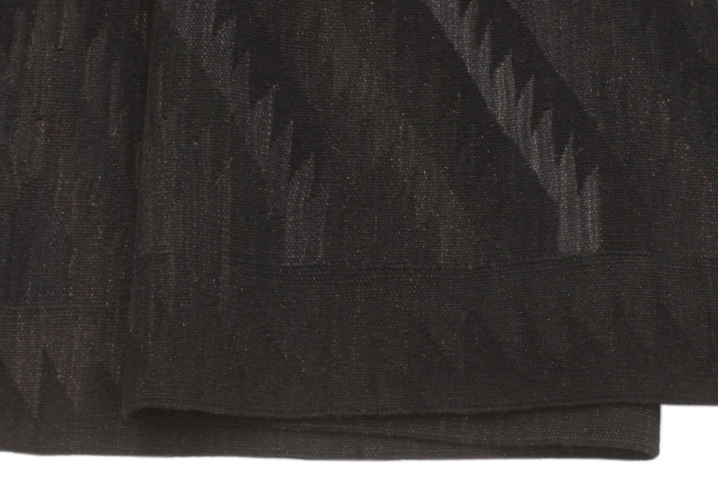 handmade Modern Kilim Black Blue Hand-Woven RECTANGLE 100% WOOL area rug 6 x 8