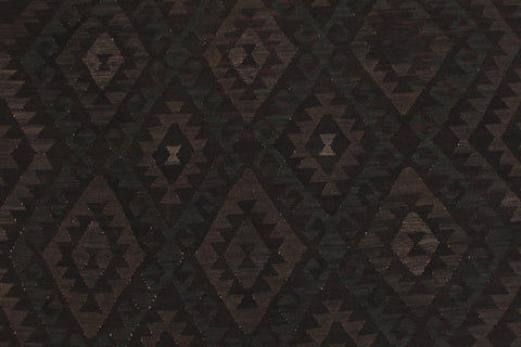 handmade Modern Kilim Black Green Hand-Woven RECTANGLE 100% WOOL area rug 6 x 7