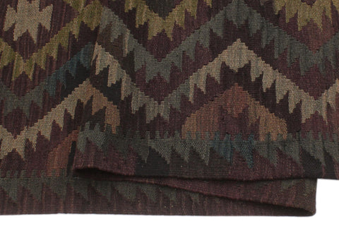 handmade Modern Kilim Black Blue Hand-Woven RECTANGLE 100% WOOL area rug 6 x 10