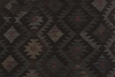 handmade Modern Kilim Black Blue Hand-Woven RECTANGLE 100% WOOL area rug 6 x 10