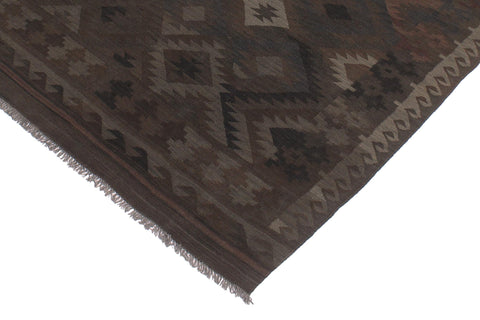 handmade Modern Kilim Brown Blue Hand-Woven RECTANGLE 100% WOOL area rug 6 x 10