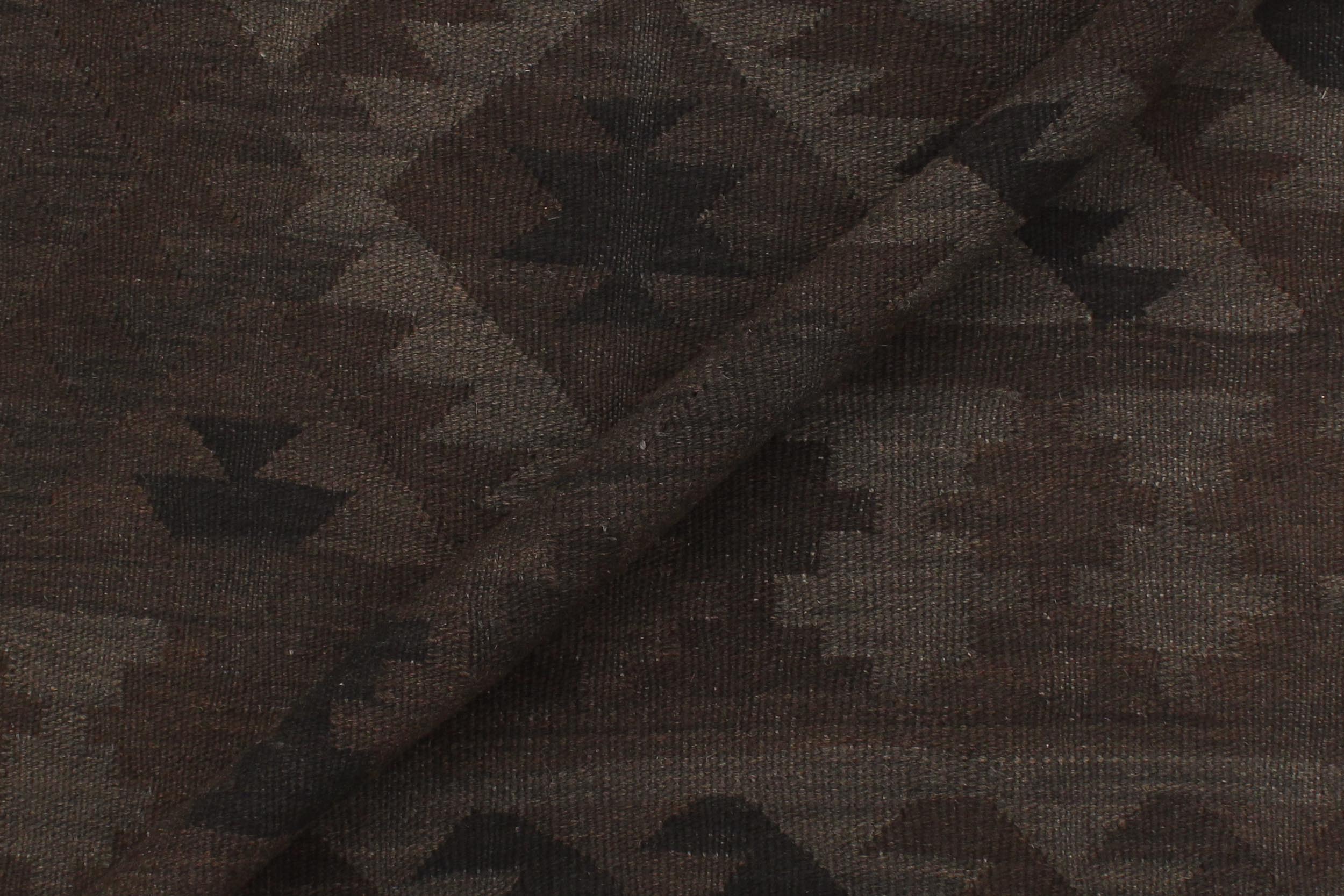 handmade Modern Kilim Brown Blue Hand-Woven RECTANGLE 100% WOOL area rug 6 x 10