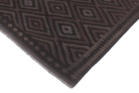 handmade Modern Kilim Black Blue Hand-Woven RECTANGLE 100% WOOL area rug 6 x 8