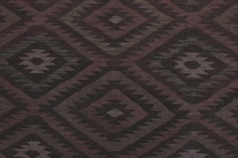 handmade Modern Kilim Black Blue Hand-Woven RECTANGLE 100% WOOL area rug 6 x 8